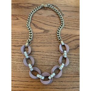 J.Crew | Chunky Resin Link Necklace | Mauve | 24” Adjustable